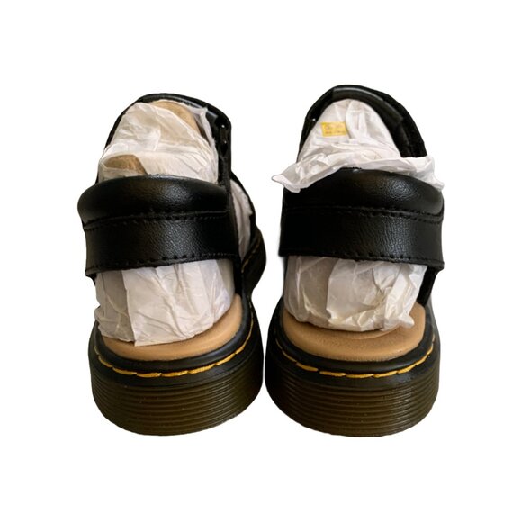NWT DR. MARTENS Kids Black Junior Moby II Leather Velcro Sandals Sz 4 - Picture 6 of 9